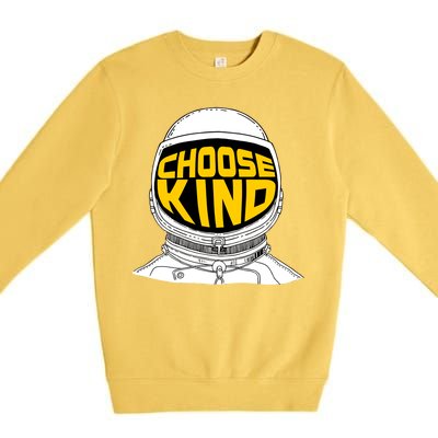 Choose Kind Astronaut Helmet Anti Bullying Message Premium Crewneck Sweatshirt