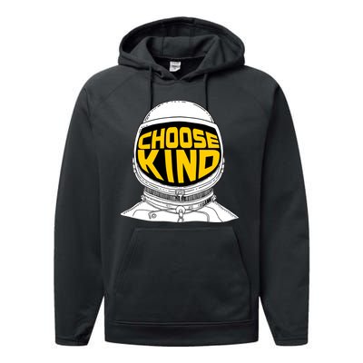 Choose Kind Astronaut Helmet Anti Bullying Message Performance Fleece Hoodie