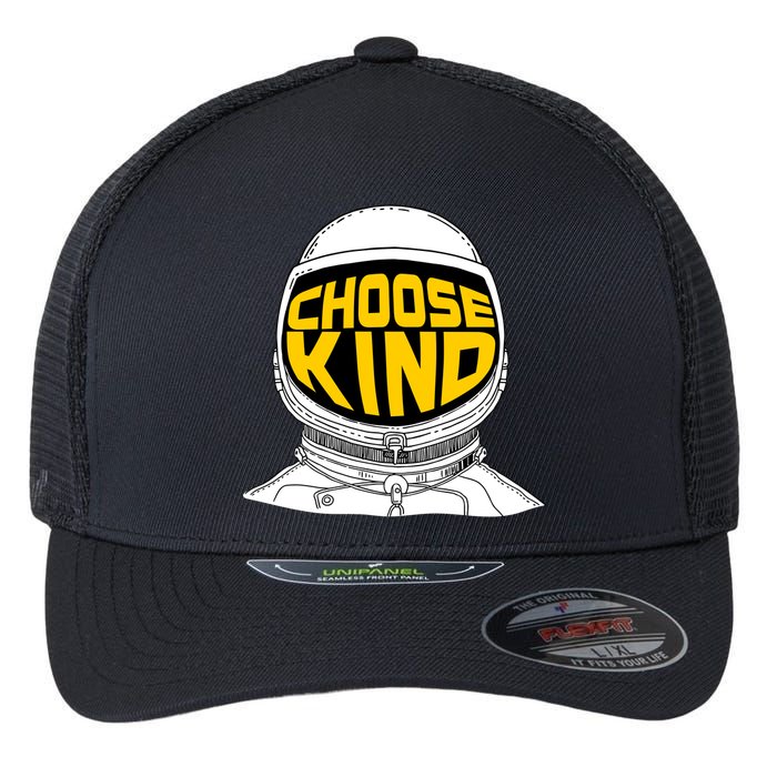 Choose Kind Astronaut Helmet Anti Bullying Message Flexfit Unipanel Trucker Cap