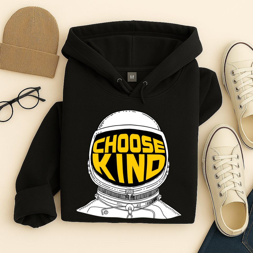Choose Kind Astronaut Helmet Anti Bullying Message Hoodie