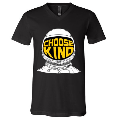 Choose Kind Astronaut Helmet Anti Bullying Message V-Neck T-Shirt