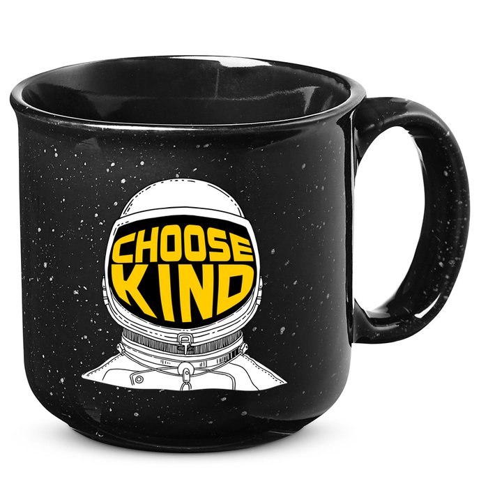 Choose Kind Astronaut Helmet Anti Bullying Message 15oz Campfire Ceramic Mug
