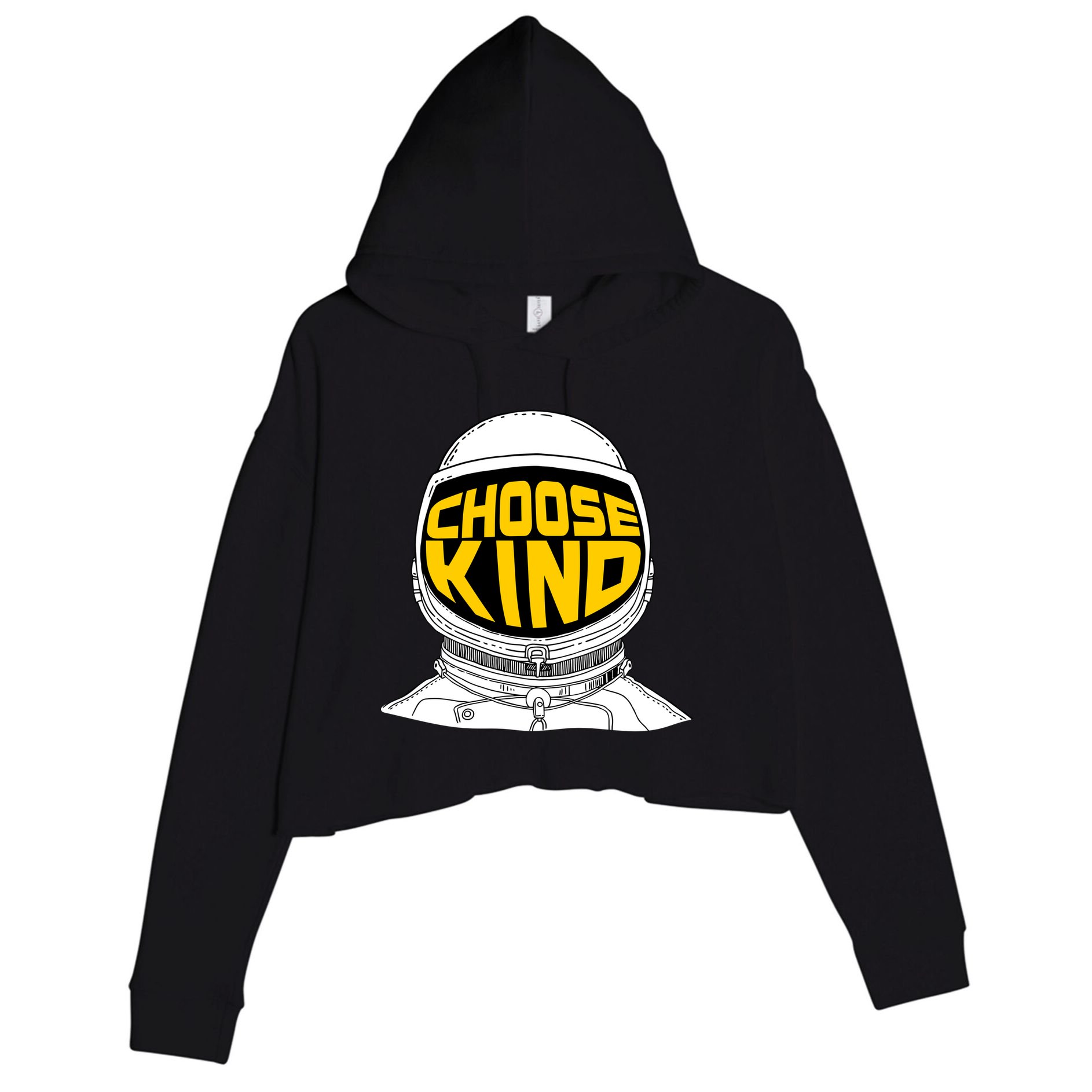 Choose Kind Astronaut Helmet Anti Bullying Message Crop Fleece Hoodie