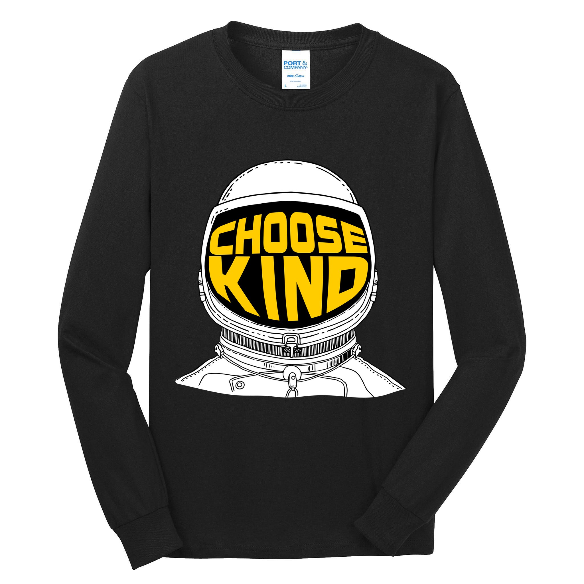 Choose Kind Astronaut Helmet Anti Bullying Message Tall Long Sleeve T-Shirt