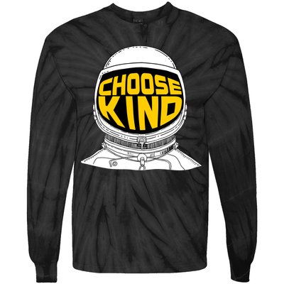 Choose Kind Astronaut Helmet Anti Bullying Message Tie-Dye Long Sleeve Shirt