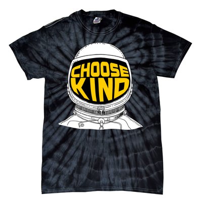 Choose Kind Astronaut Helmet Anti Bullying Message Tie-Dye T-Shirt