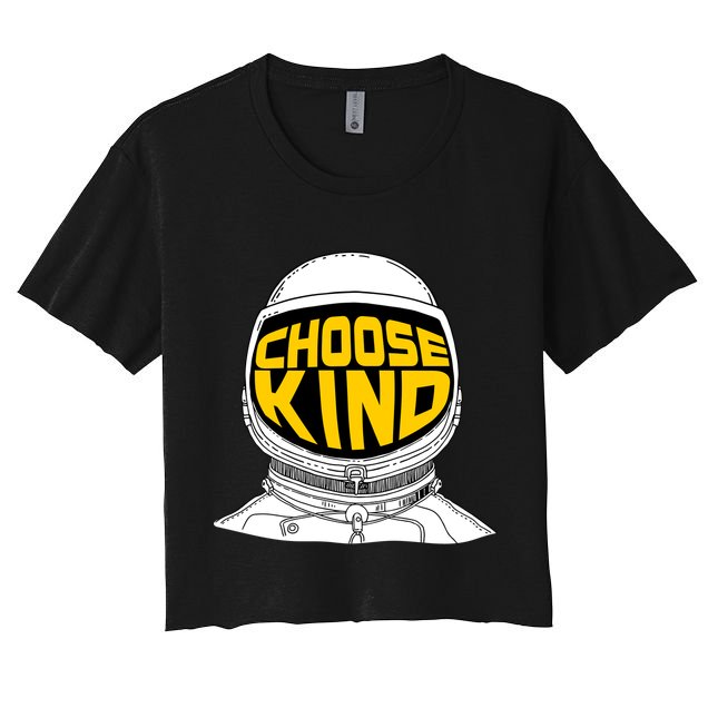 Choose Kind Astronaut Helmet Anti Bullying Message Crop Top