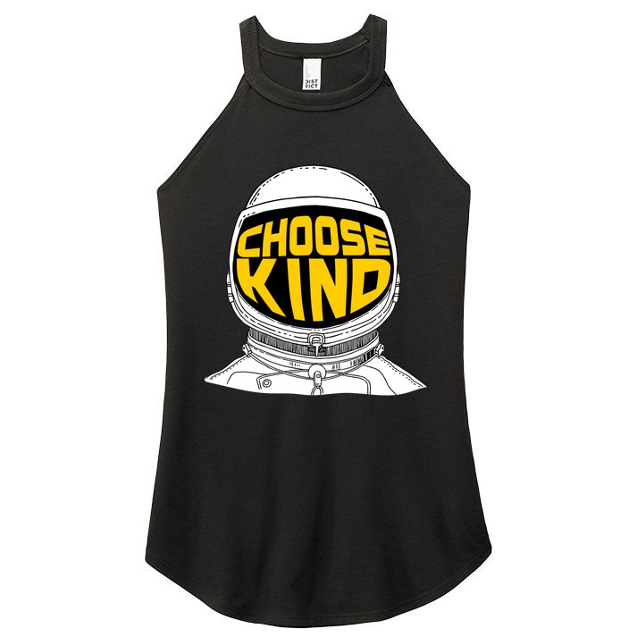 Choose Kind Astronaut Helmet Anti Bullying Message Women's Perfect Tri Rocker Tank