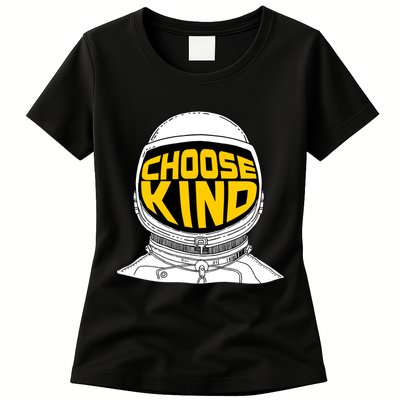 Choose Kind Astronaut Helmet Anti Bullying Message Womens T-Shirt