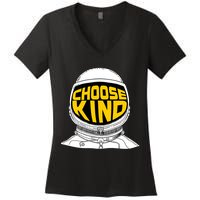 Choose Kind Astronaut Helmet Anti Bullying Message Women's V-Neck T-Shirt