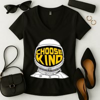 Choose Kind Astronaut Helmet Anti Bullying Message Women's V-Neck T-Shirt