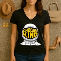 Choose Kind Astronaut Helmet Anti Bullying Message Women's V-Neck T-Shirt