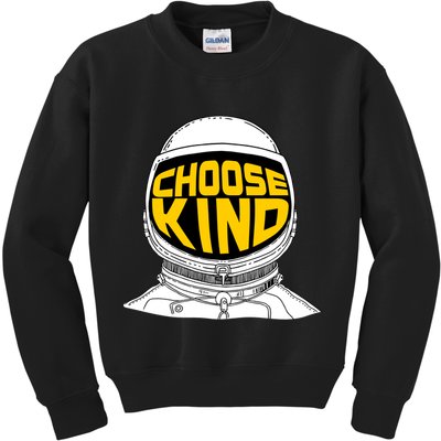 Choose Kind Astronaut Helmet Anti Bullying Message Kids Sweatshirt
