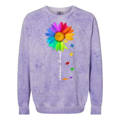 Choose Kind Autism Awareness Colorblast Crewneck Sweatshirt