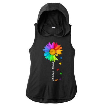 Choose Kind Autism Awareness Ladies PosiCharge Tri-Blend Wicking Draft Hoodie Tank