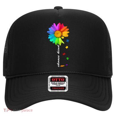 Choose Kind Autism Awareness High Crown Mesh Back Trucker Hat