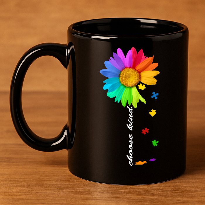 Choose Kind Autism Awareness 11oz C Handle Ceramic Mug