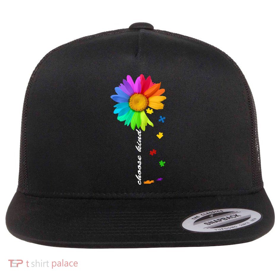 Choose Kind Autism Awareness Flat Bill Trucker Hat