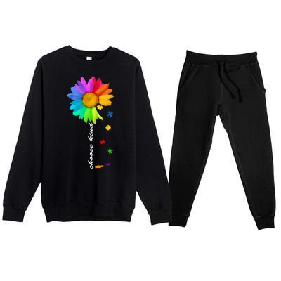 Choose Kind Autism Awareness Premium Crewneck Sweatsuit Set