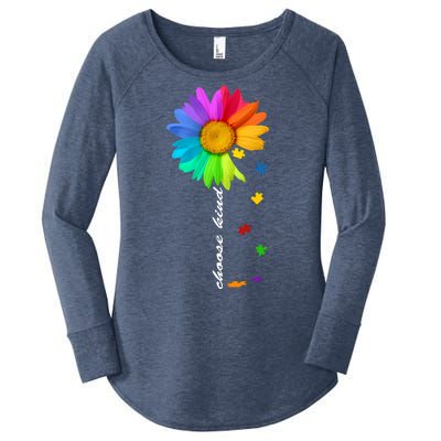 Choose Kind Autism Awareness Women's Perfect Tri Tunic Long Sleeve Shirt