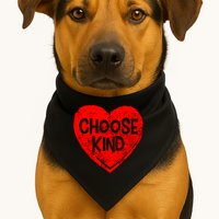 Choose Kind Distressed Heart Anti-Bullying USA-Made Doggie Bandana
