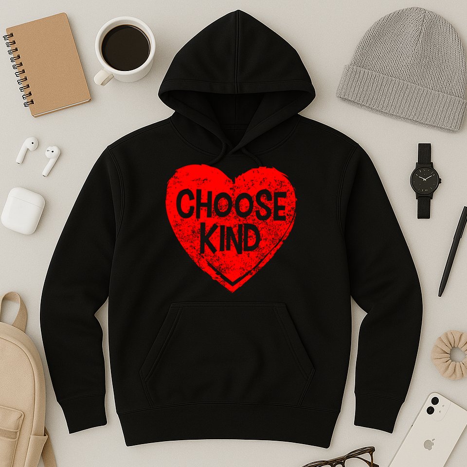 Choose Kind Distressed Heart Anti-Bullying Hoodie