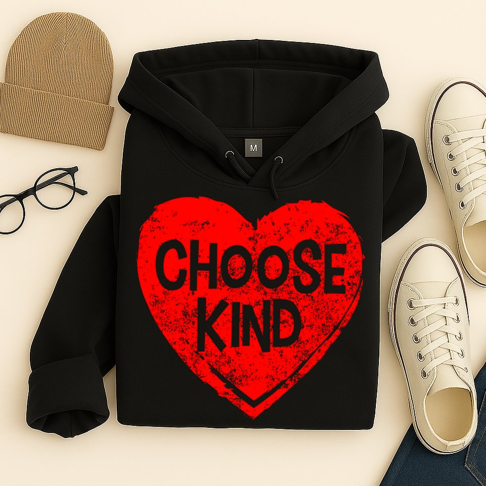 Choose Kind Distressed Heart Anti-Bullying Hoodie