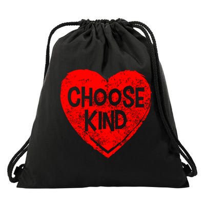 Choose Kind Distressed Heart Anti-Bullying Drawstring Bag