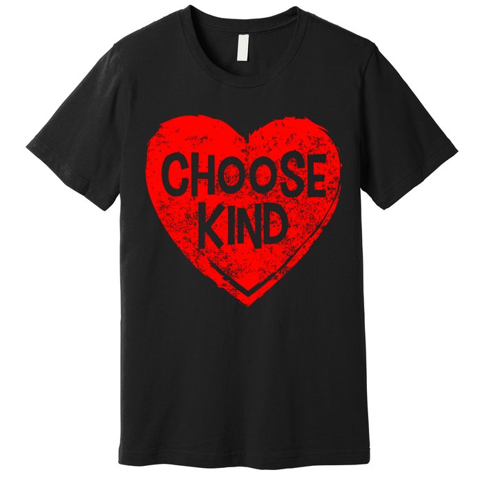 Choose Kind Distressed Heart Anti-Bullying Premium T-Shirt