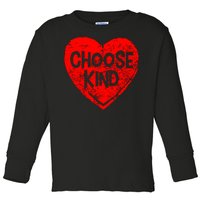 Choose Kind Distressed Heart Anti-Bullying Toddler Long Sleeve Shirt