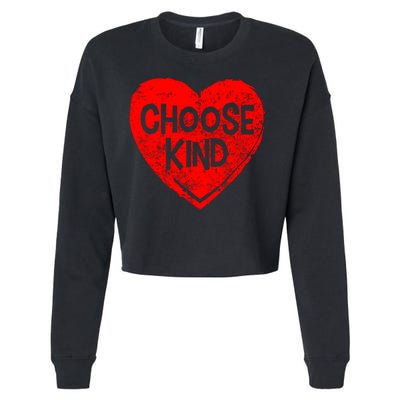 Choose Kind Distressed Heart Anti-Bullying Cropped Pullover Crew