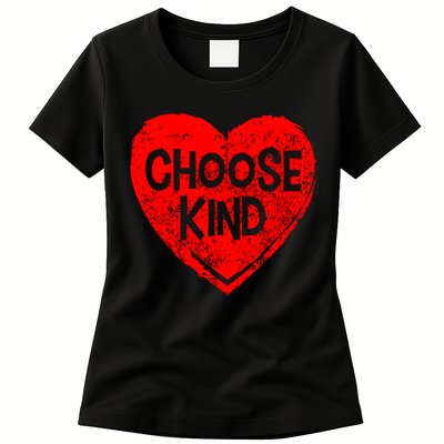 Choose Kind Distressed Heart Anti-Bullying Womens T-Shirt