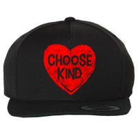 Choose Kind Distressed Heart Anti-Bullying Wool Snapback Cap