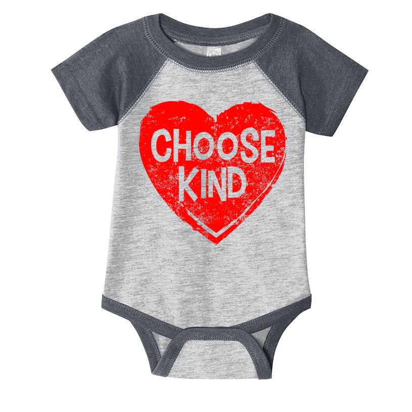 Choose Kind Distressed Heart Anti-Bullying Infant Baby Jersey Bodysuit