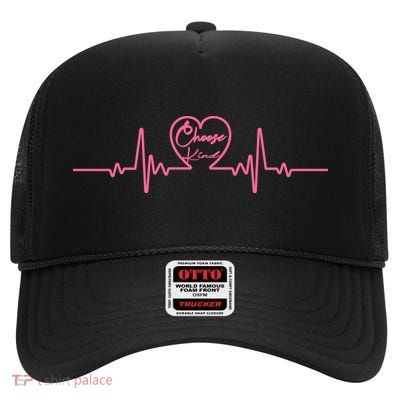 Choose Kind kidness Anti Bullying Heart High Crown Mesh Back Trucker Hat