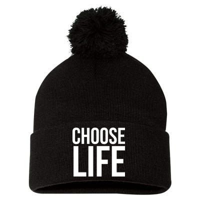 Choose Life Pom Pom 12in Knit Beanie