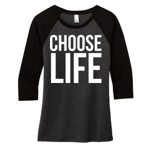 Choose Life Women's Tri-Blend 3/4-Sleeve Raglan Shirt