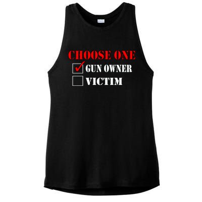 Choose One Gun Owner Victim Ladies PosiCharge Tri-Blend Wicking Tank