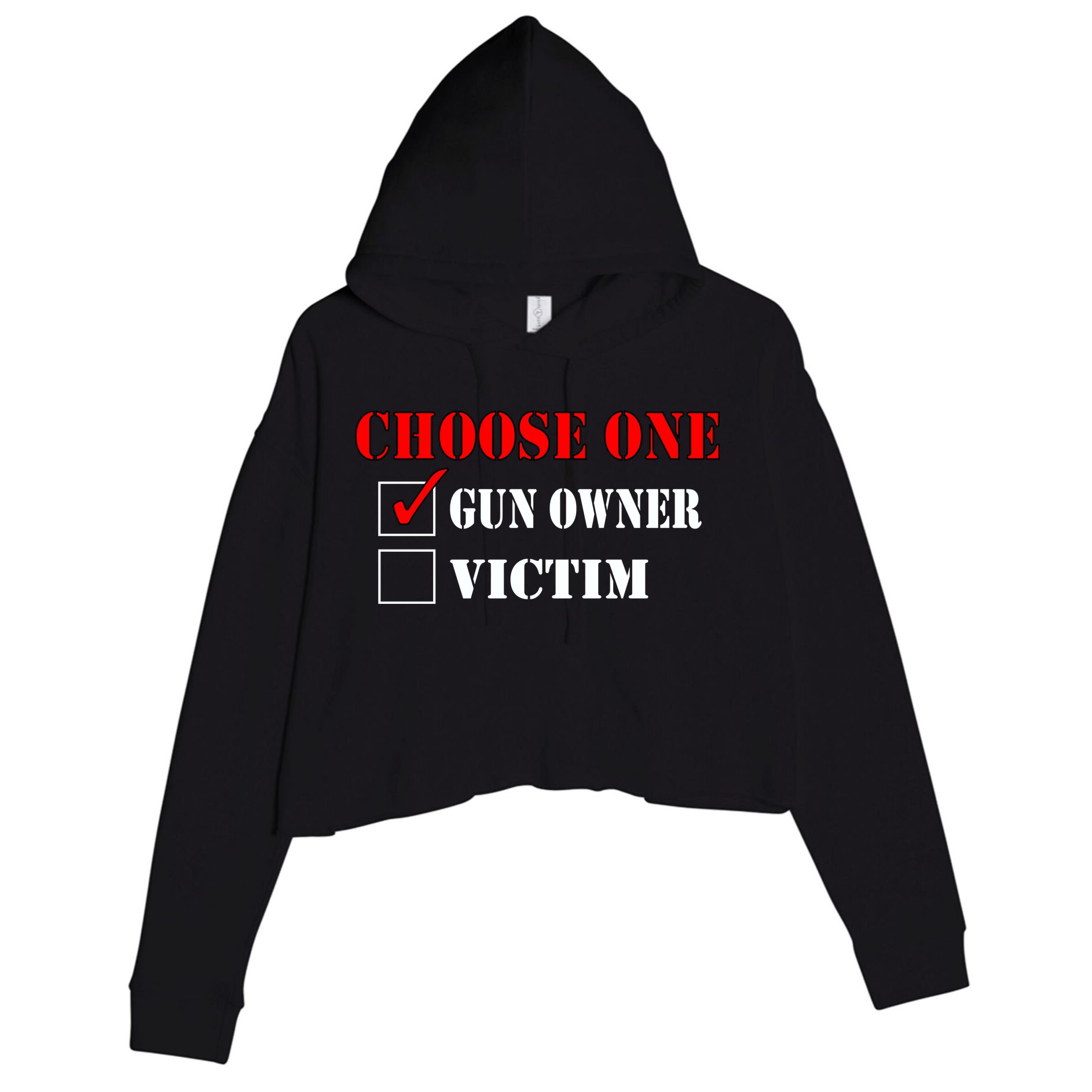 Choose One Gun Owner Victim Crop Fleece Hoodie