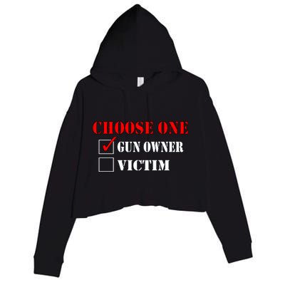 Choose One Gun Owner Victim Crop Fleece Hoodie