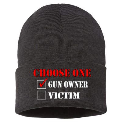 Choose One Gun Owner Victim Sustainable Knit Beanie