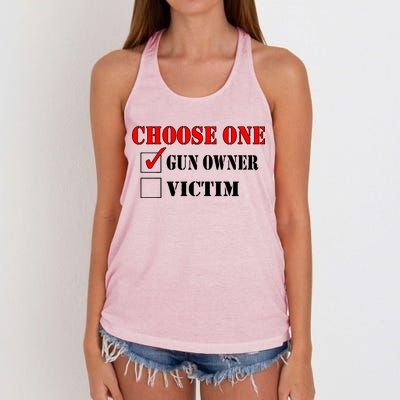 Choose One Gun Owner Victim Women's Knotted Racerback Tank