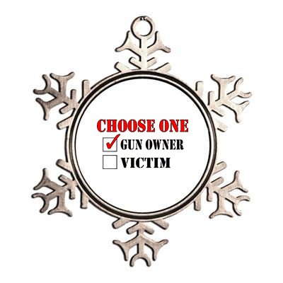 Choose One Gun Owner Victim Metallic Star Ornament