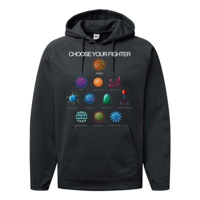 Choose Your Fighter Virus Flu Pandemic Performance Fleece Hoodie