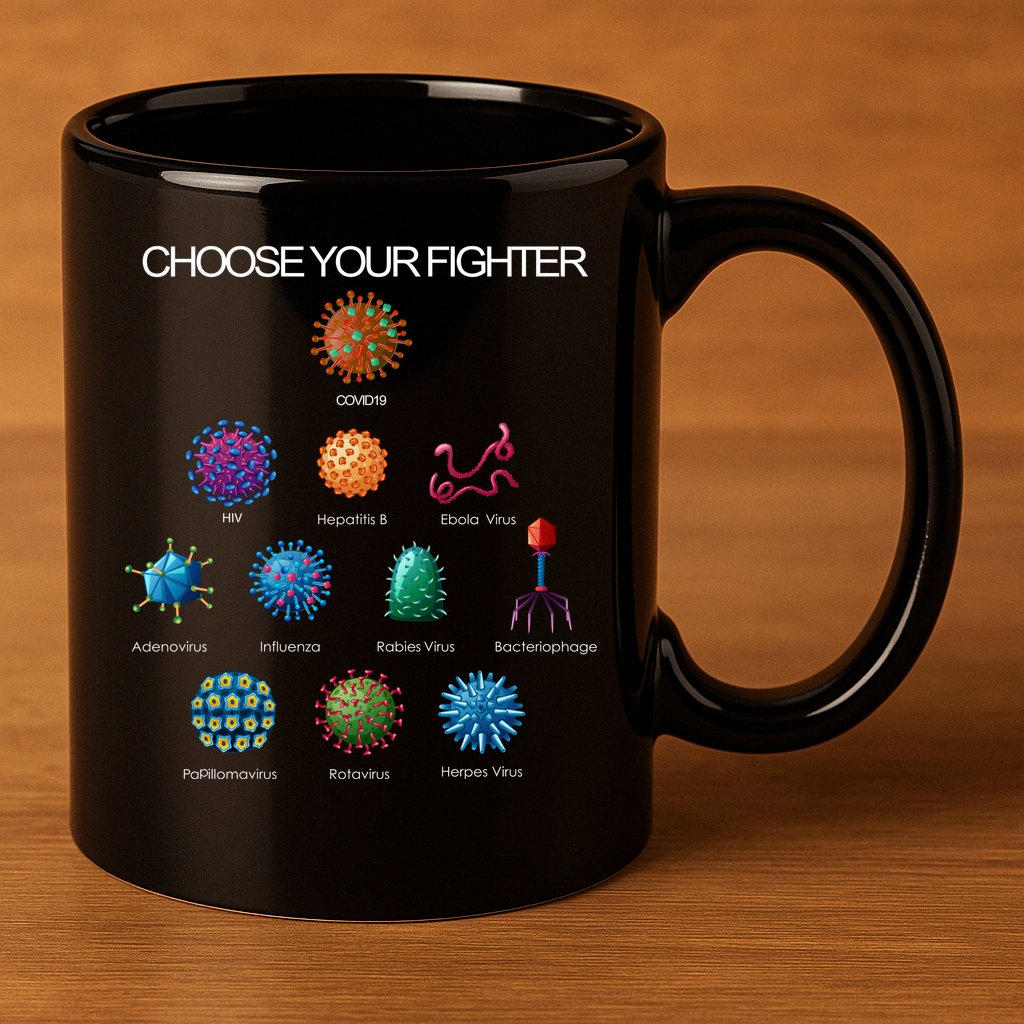 Choose Your Fighter Virus Flu Pandemic 11oz C Handle Ceramic Mug