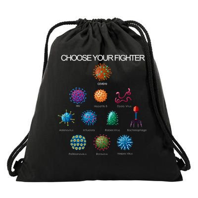 Choose Your Fighter Virus Flu Pandemic Drawstring Bag