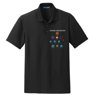 Choose Your Fighter Virus Flu Pandemic Dry Zone Grid Polo