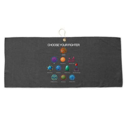 Choose Your Fighter Virus Flu Pandemic Large Microfiber Waffle Golf Towel