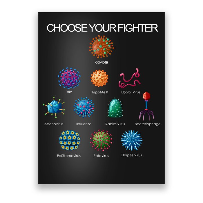 Choose Your Fighter Virus Flu Pandemic Poster