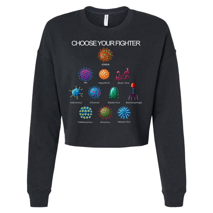 Choose Your Fighter Virus Flu Pandemic Cropped Pullover Crew